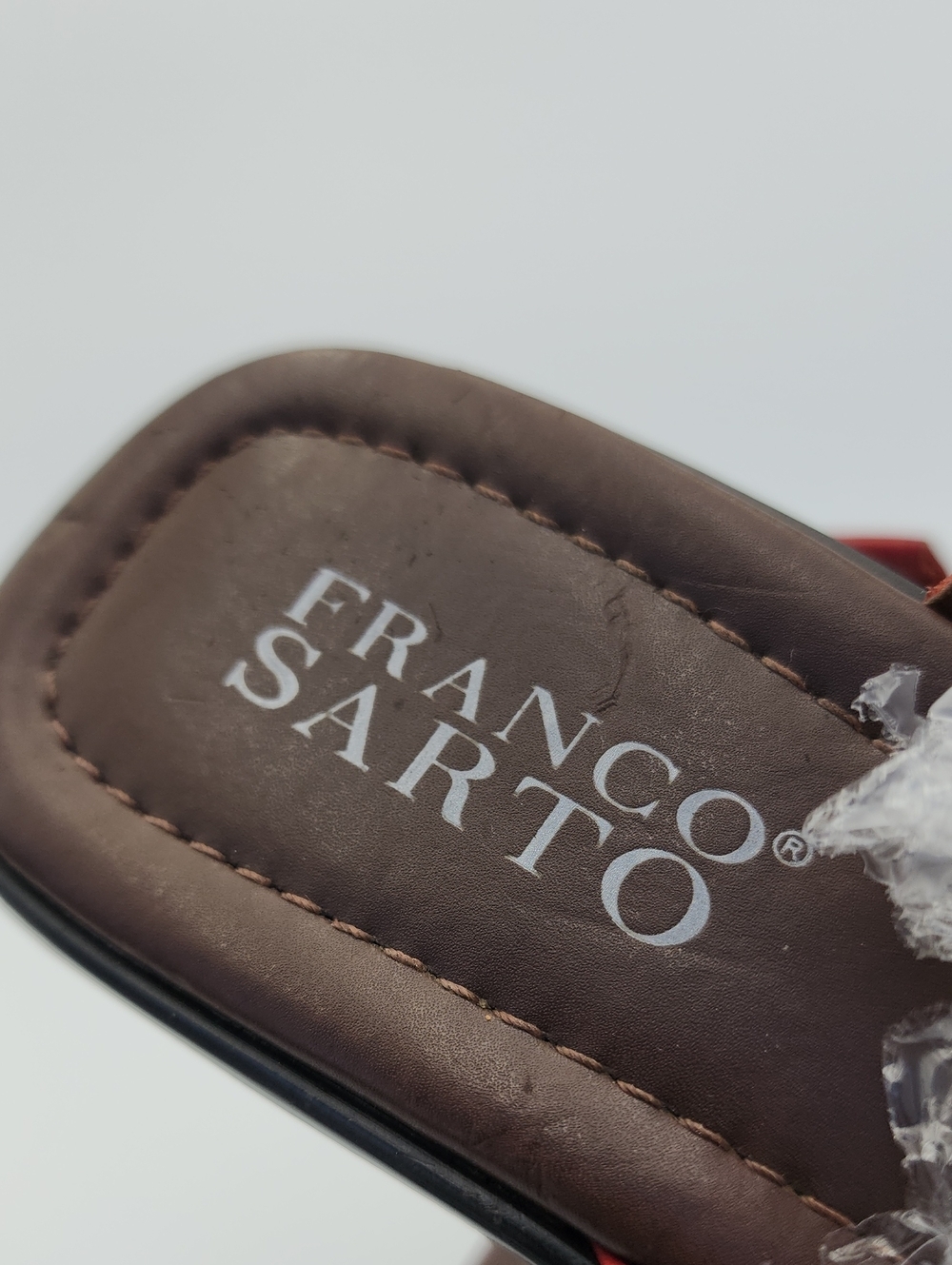 Franco Sarto Red Leather Braided Thong Women's Sandals Size 7.5 - Picture 6 of 12